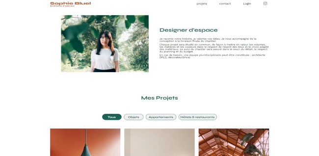 Site web d'une architecte d'intérieur Sophie Bluel