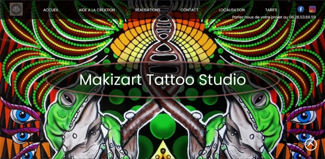 Site web salon de tatouage Makiz'art Tatoo